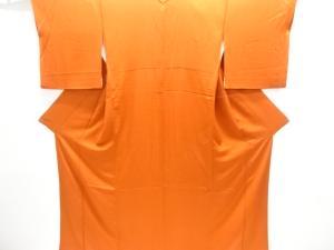 織柄一つ紋色無地着物